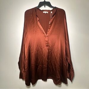 Vince Silk Feminine Classic Long Sleeve Blouse Wardrobe Staple Size XXXL/3XL